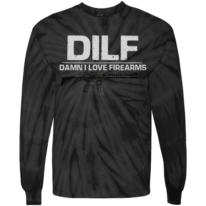 dilf damn i love firearms Tie-Dye Long Sleeve Shirt