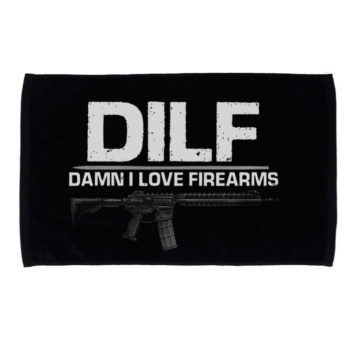 dilf damn i love firearms Microfiber Hand Towel