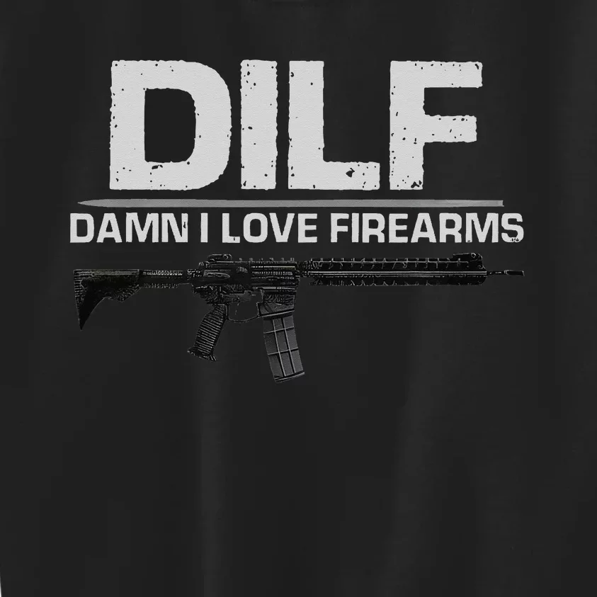 dilf damn i love firearms Kids Sweatshirt