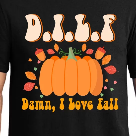 Dilf Damn I Love Fall Funny Pumpkin Autumn Lover Pajama Set