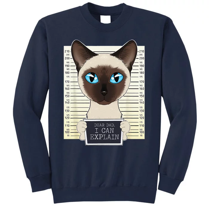 Dear Dad I Can Explain I Siamese Cat Dad I Siamese Cat Tall Sweatshirt