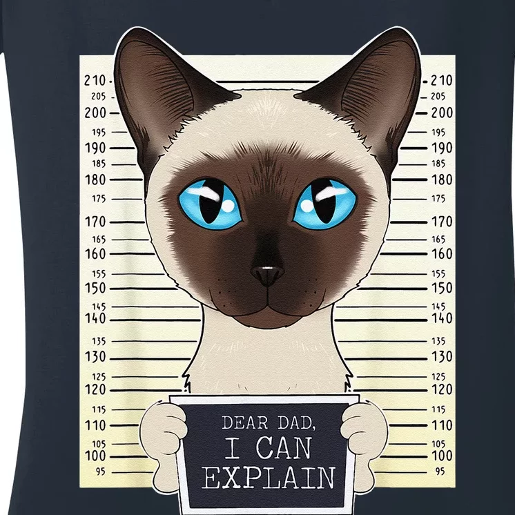 Dear Dad I Can Explain I Siamese Cat Dad I Siamese Cat Women's V-Neck T-Shirt