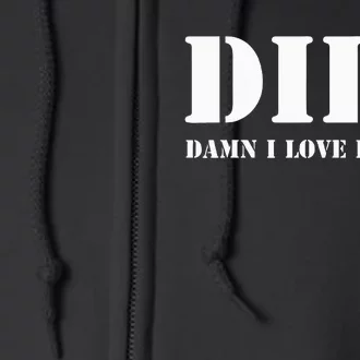 DILF Damn I Love Fishing Funny Fathers Day Gift For Dad Full Zip Hoodie