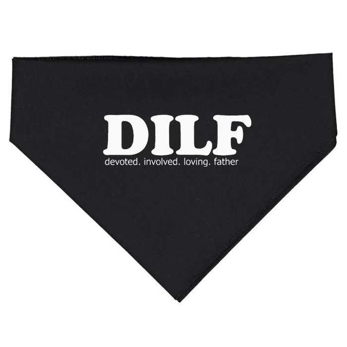 Dilf Devoted Involved Loving Father Dad Papa USA-Made Doggie Bandana