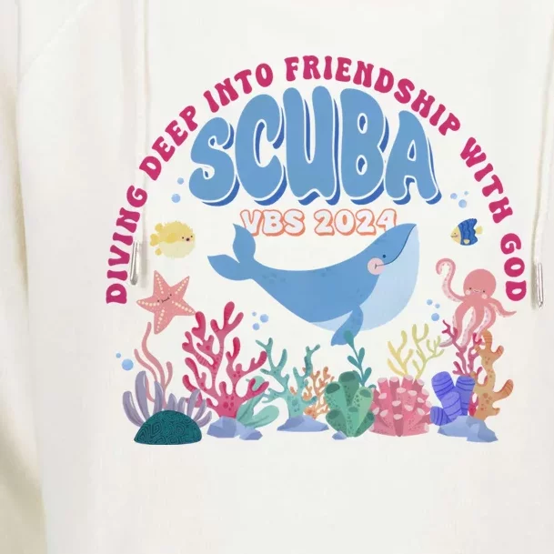 Diving Deep Into Friendship With God Vbs 2024 Gift Womens Funnel Neck Pullover Hood