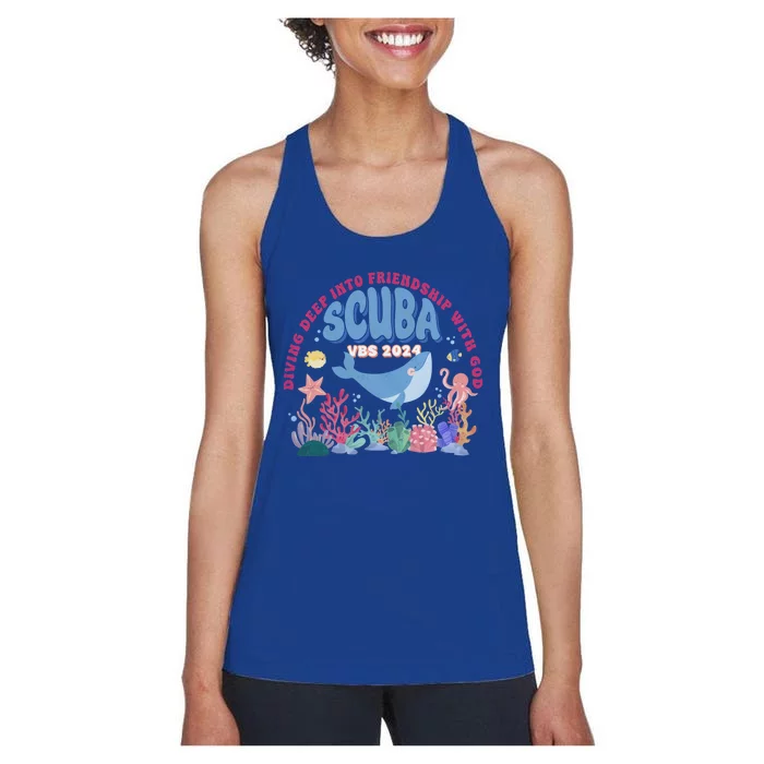 Diving Deep Into Friendship With God Vbs 2024 Gift Women's Racerback Tank