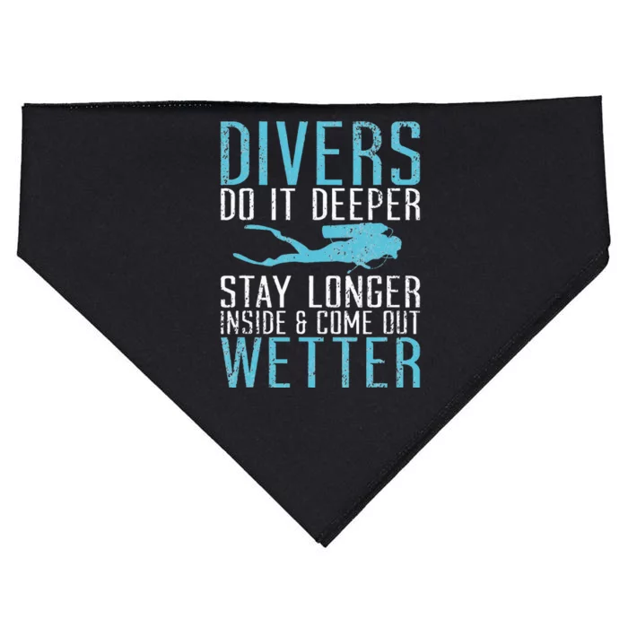 Divers do it deeper stay longer inside and come out Wetter USA-Made Doggie Bandana