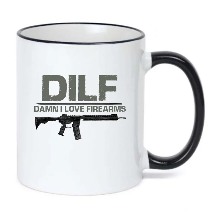 DILF Damn I Love Firearms Funny Black Color Changing Mug