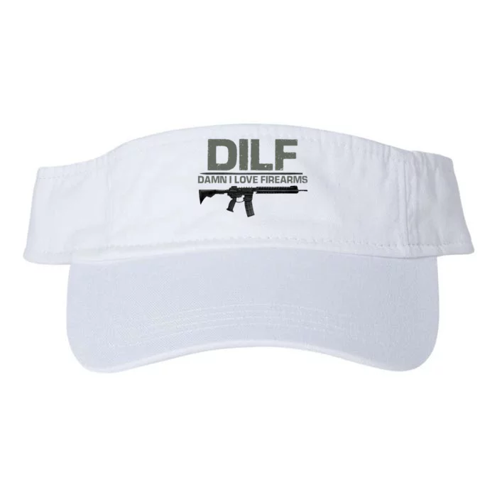 DILF Damn I Love Firearms Funny Valucap Bio-Washed Visor