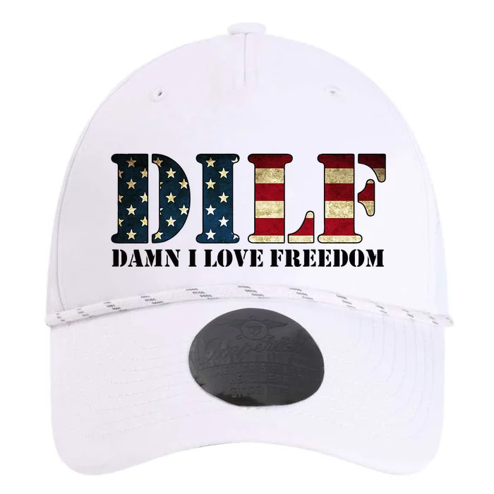 DILF Damn I Love Freedom Funny Patriotic USA Flag Performance The Dyno Cap