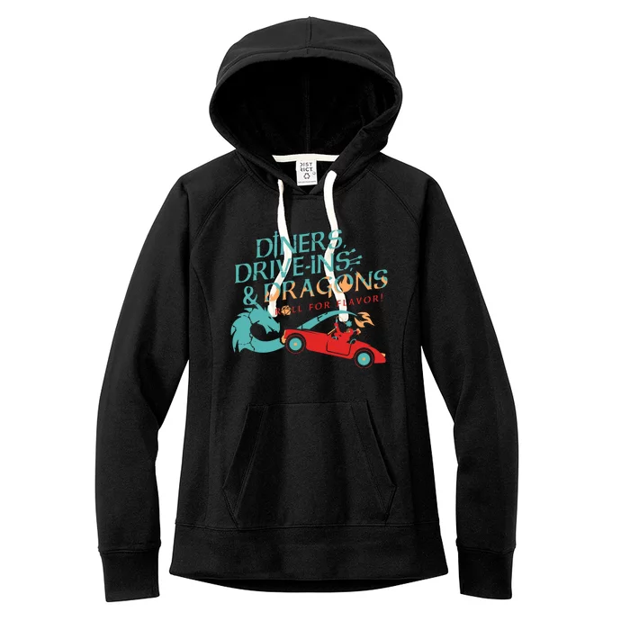 Diners Drive Ins And Dragons Roll For Flavor Women's Fleece Hoodie