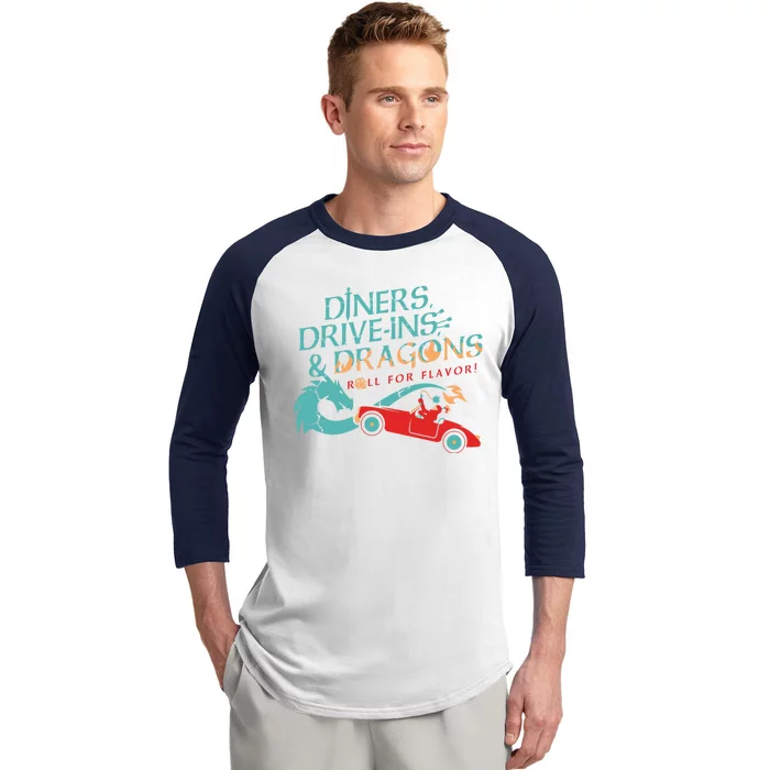 Diners Drive Ins And Dragons Roll For Flavor Baseball Sleeve Shirt