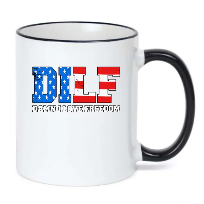 Dilf Damn I Love Freedom Black Color Changing Mug