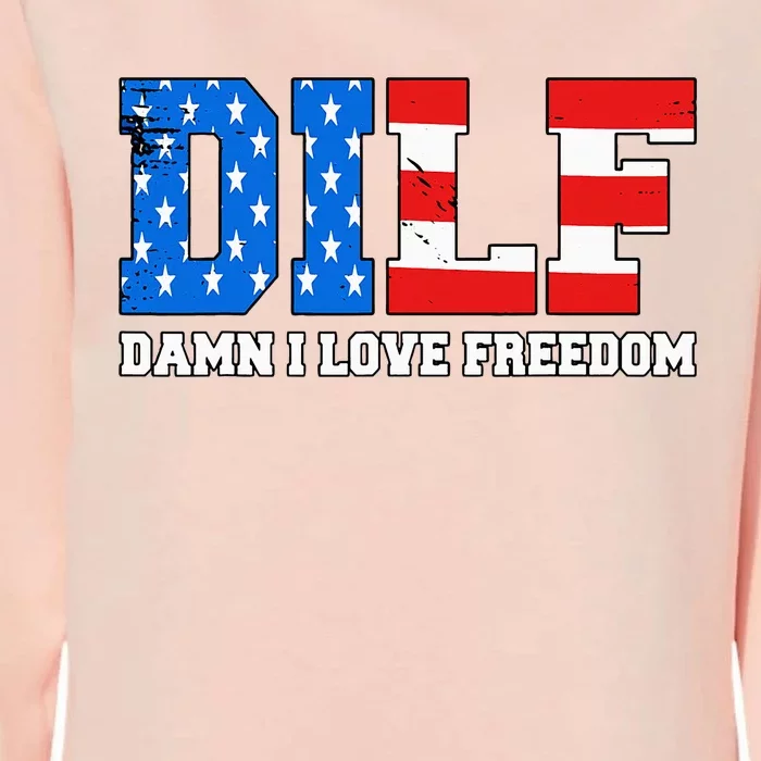 Dilf Damn I Love Freedom Womens California Wash Sweatshirt