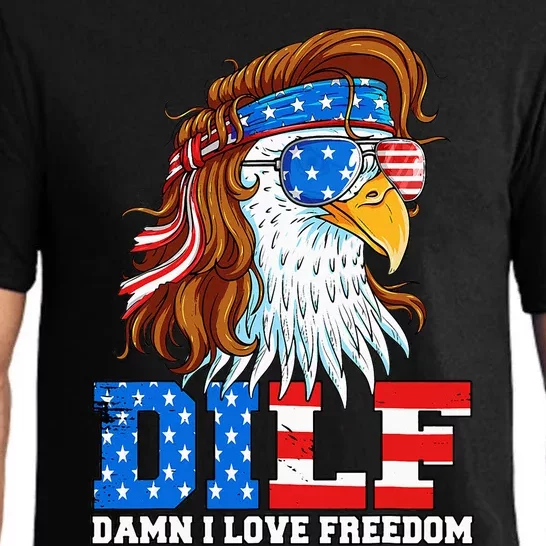 Dilf Damn I Love Freedom Eagle Patriotic Pajama Set