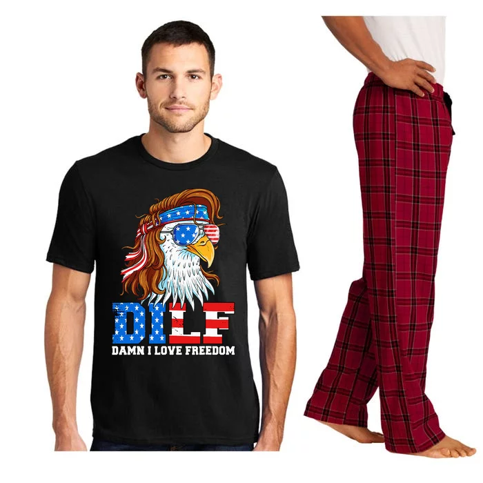 Dilf Damn I Love Freedom Eagle Patriotic Pajama Set