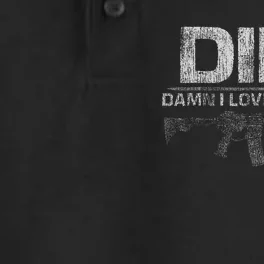 Dilf Damn I Love Firearms Dry Zone Grid Performance Polo