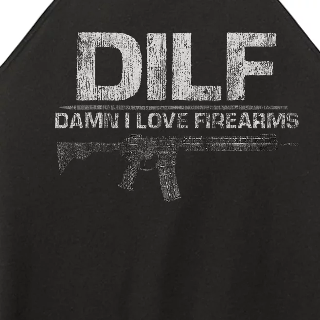 Dilf Damn I Love Firearms Women’s Perfect Tri Rocker Tank