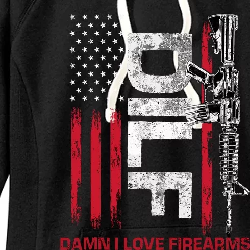 Dilf Damn I Love Firearms Funny Women's Fleece Hoodie