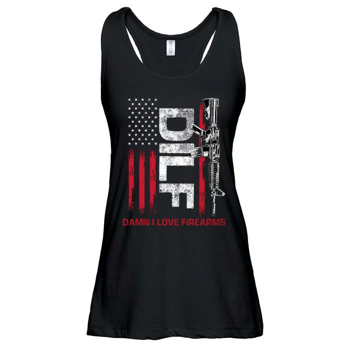 Dilf Damn I Love Firearms Funny Ladies Essential Flowy Tank