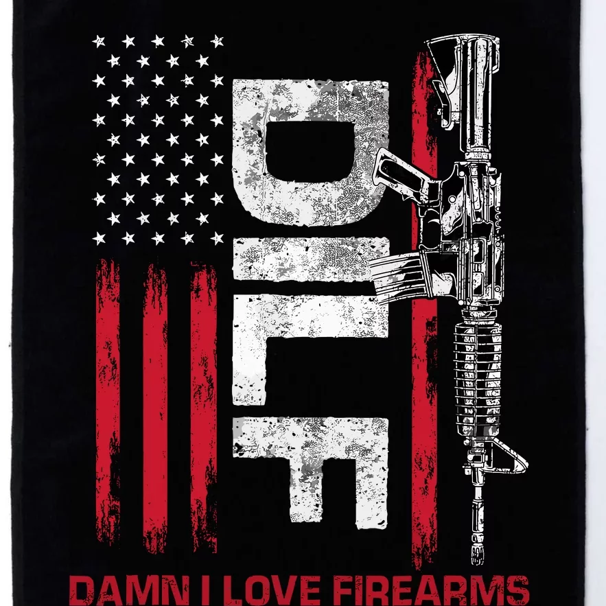 Dilf Damn I Love Firearms Funny Platinum Collection Golf Towel