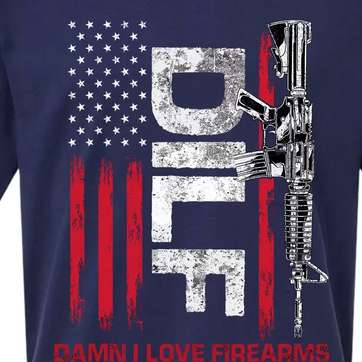 Dilf Damn I Love Firearms Funny Sueded Cloud Jersey T-Shirt