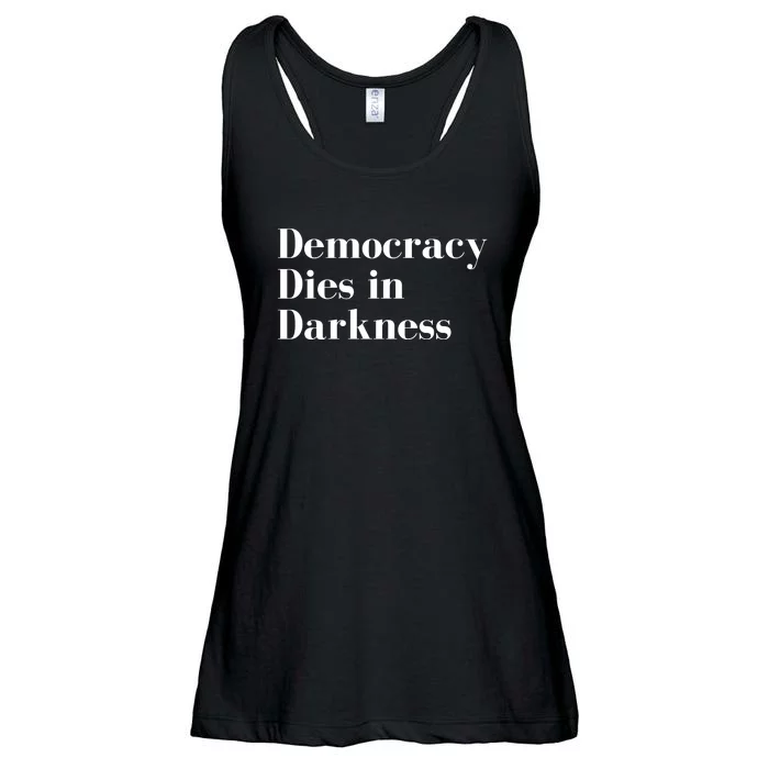 Democracy Dies In Darkness Ladies Essential Flowy Tank