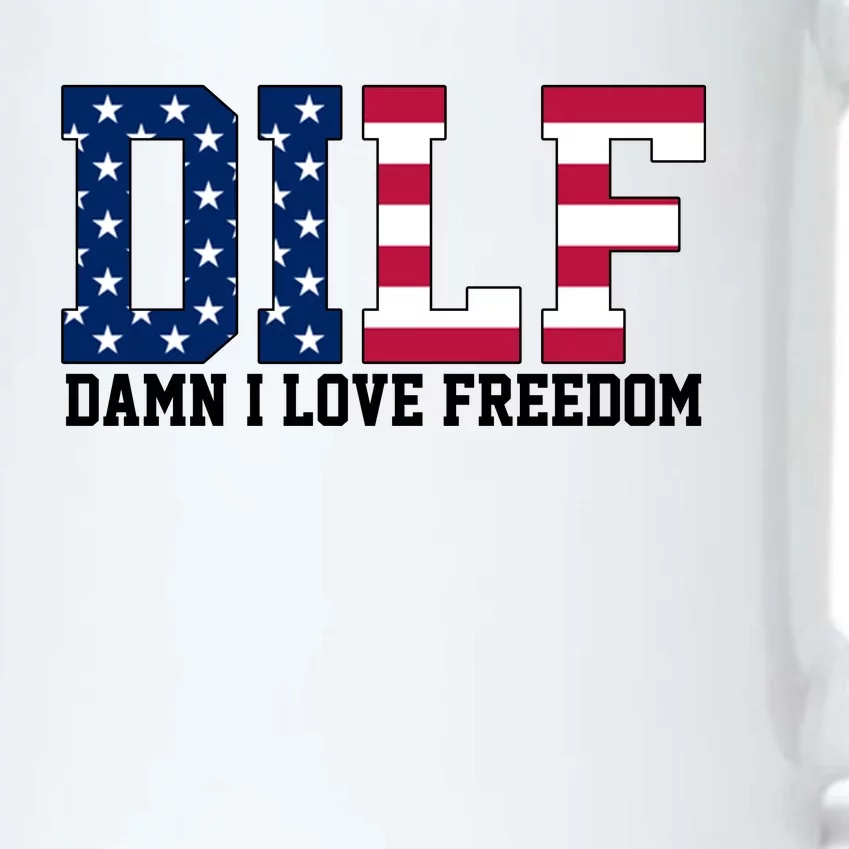 DILF Damn I Love Freedom USA Black Color Changing Mug