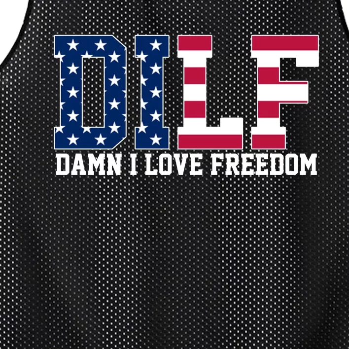 DILF Damn I Love Freedom USA Mesh Reversible Basketball Jersey Tank