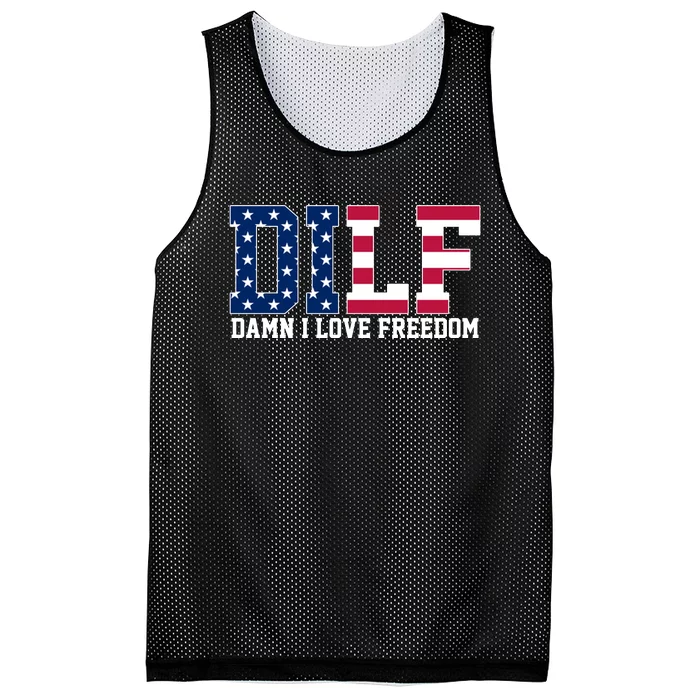 DILF Damn I Love Freedom USA Mesh Reversible Basketball Jersey Tank