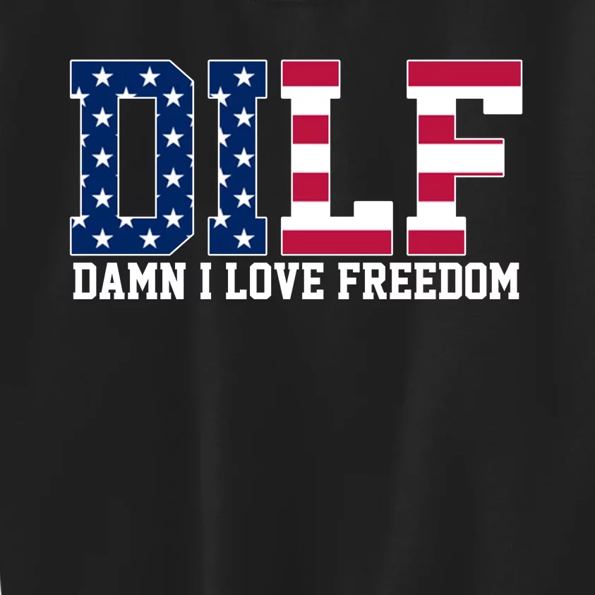 DILF Damn I Love Freedom USA Kids Sweatshirt