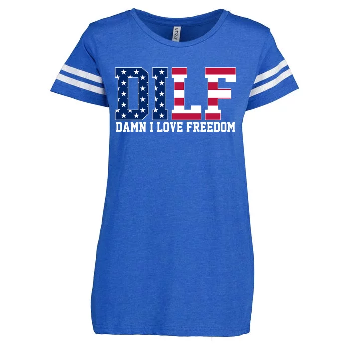 DILF Damn I Love Freedom USA Enza Ladies Jersey Football T-Shirt