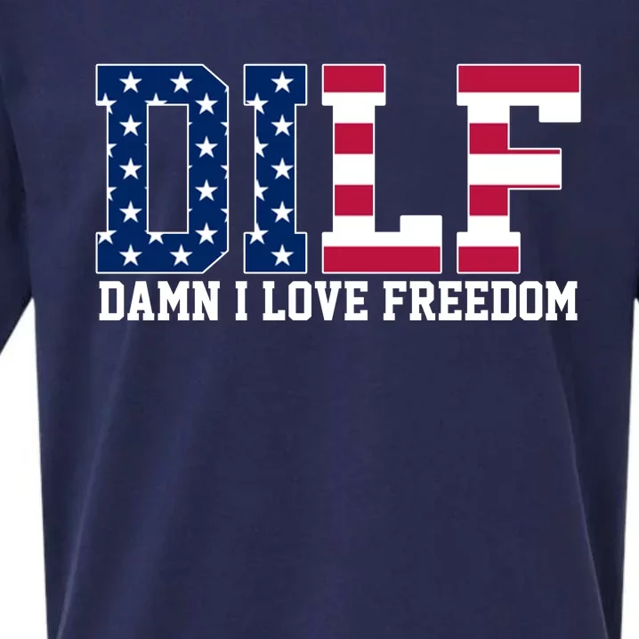 DILF Damn I Love Freedom USA Sueded Cloud Jersey T-Shirt