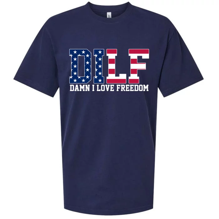 DILF Damn I Love Freedom USA Sueded Cloud Jersey T-Shirt