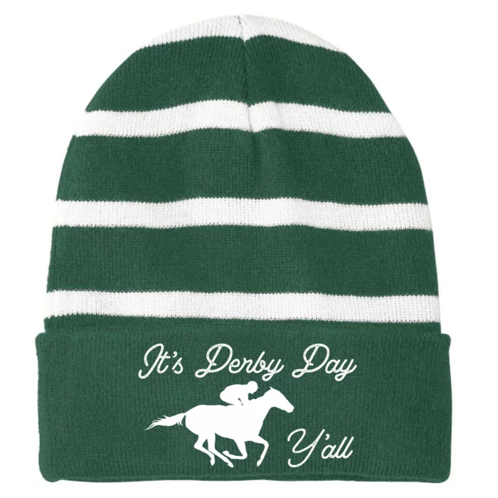 Derby Day It's Derby Day Yall Striped Beanie with Solid Band