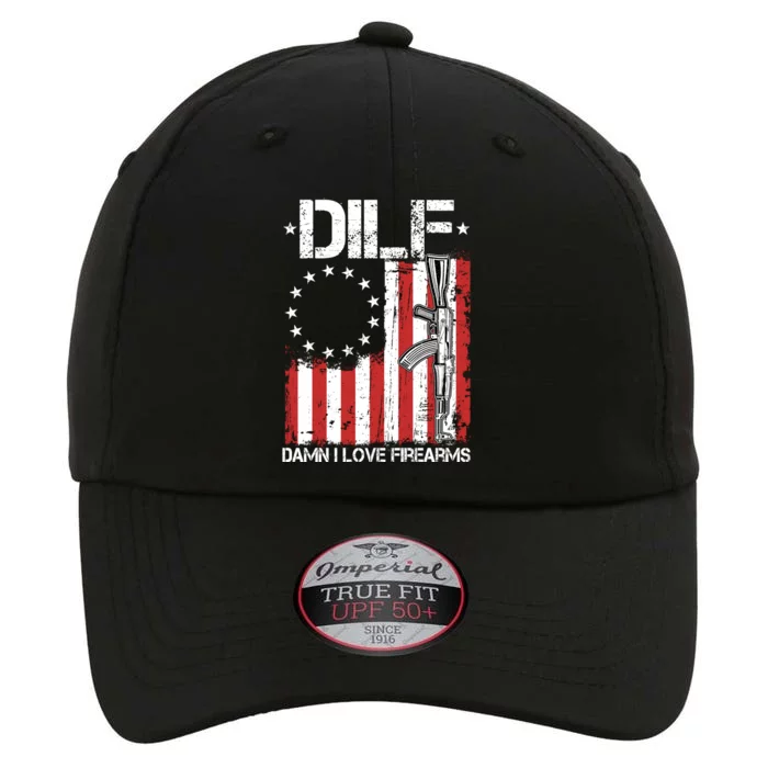 DILF Damn I Love Firearms Distressed USA American Flag The Original Performance Cap