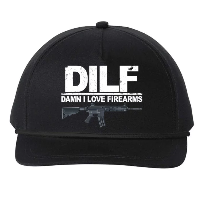 DILF Damn I Love Firearms Snapback Five-Panel Rope Hat