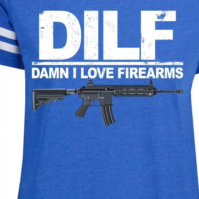 DILF Damn I Love Firearms Enza Ladies Jersey Football T-Shirt