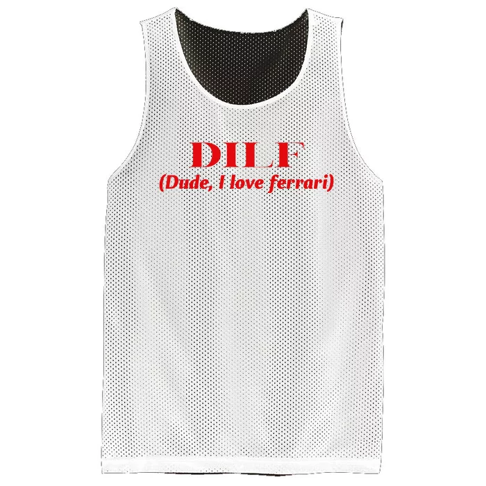 Dilf Dude I Love Ferrari Mesh Reversible Basketball Jersey Tank