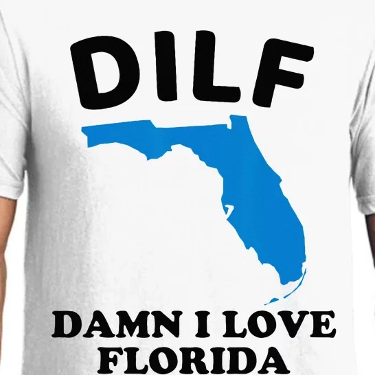 DILF Damn I Love Florida Funny Miami United States Tampa Pajama Set