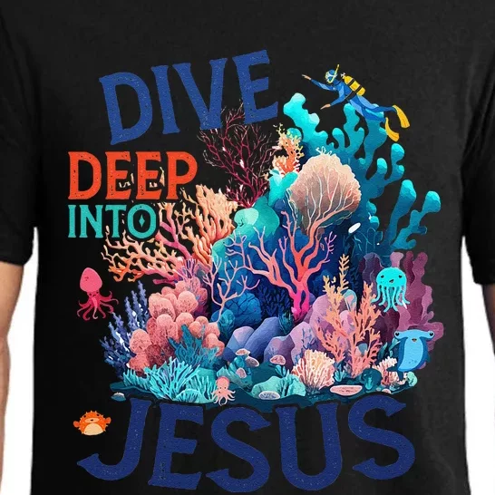 Dive Deep Into Jesus Vbs 2024 Scuba Diving Underwater Pajama Set