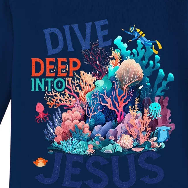 Dive Deep Into Jesus Vbs 2024 Scuba Diving Underwater Baby Long Sleeve Bodysuit