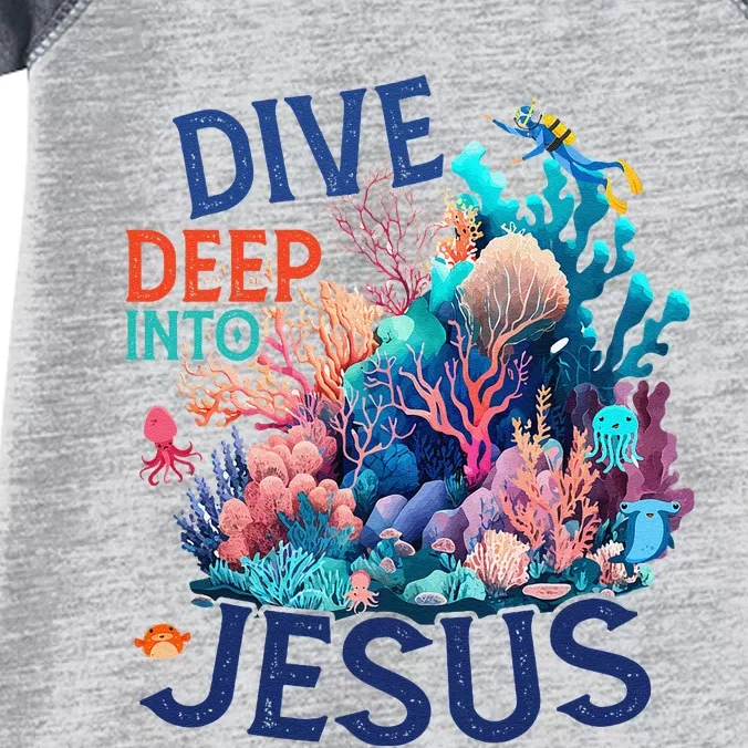 Dive Deep Into Jesus Vbs 2024 Scuba Diving Underwater Infant Baby Jersey Bodysuit