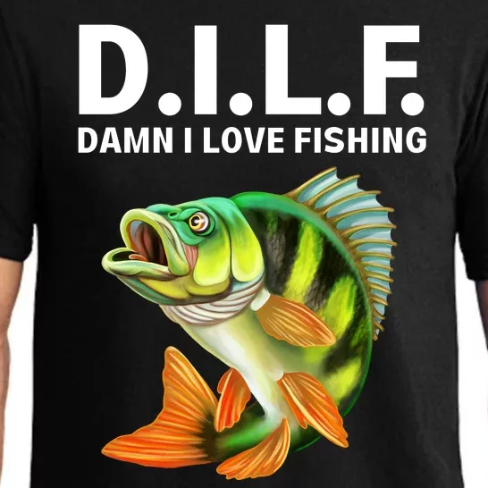 D.I.L.F. Damn I Love Fishing, Fishing Shirt Pajama Set