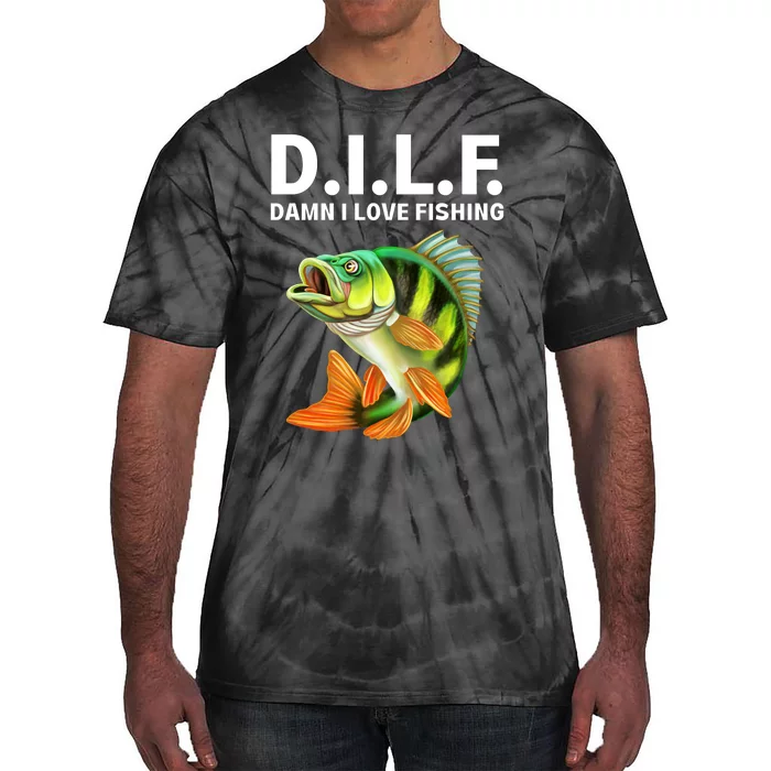 D.I.L.F. Damn I Love Fishing, Fishing Shirt Tie-Dye T-Shirt