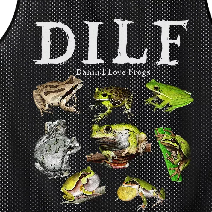 Dilf Damn I Love Frogs Frog Species Graphic Mesh Reversible Basketball Jersey Tank