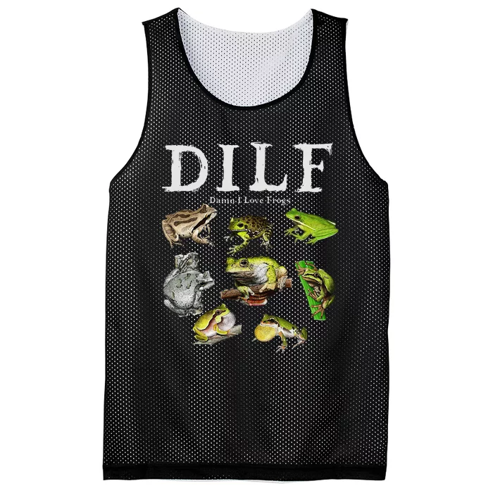 Dilf Damn I Love Frogs Frog Species Graphic Mesh Reversible Basketball Jersey Tank