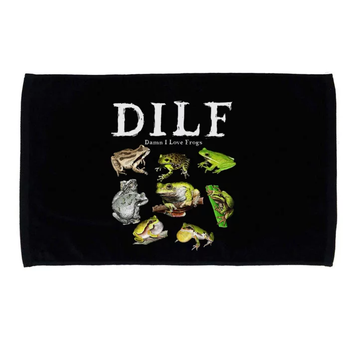 Dilf Damn I Love Frogs Frog Species Graphic Microfiber Hand Towel