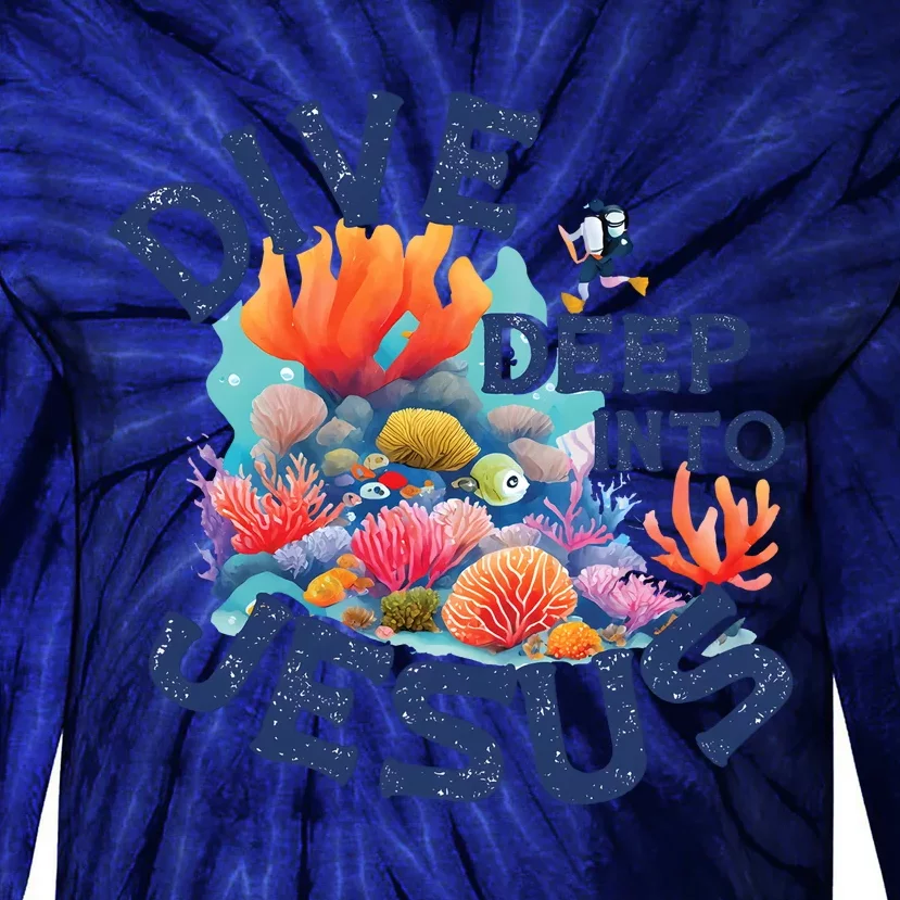 Dive Deep Into Jesus Vacation Bible School Tie-Dye Long Sleeve Shirt