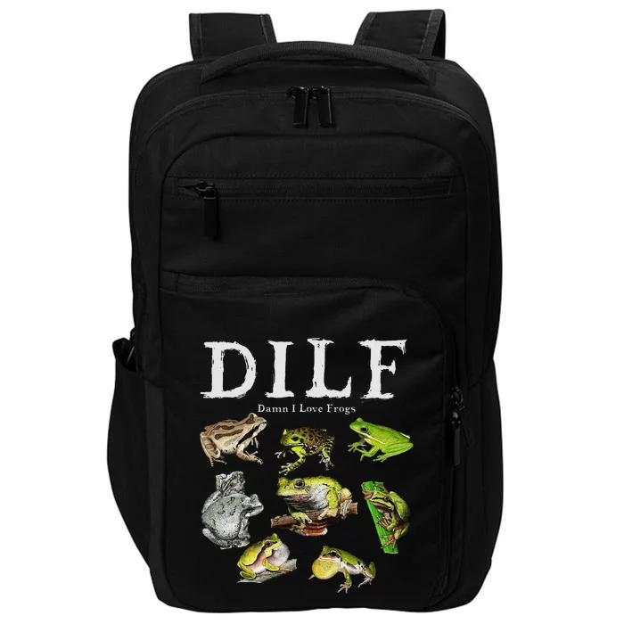 Dilf Damn I Love Frogs Frog Species Graphic Impact Tech Backpack